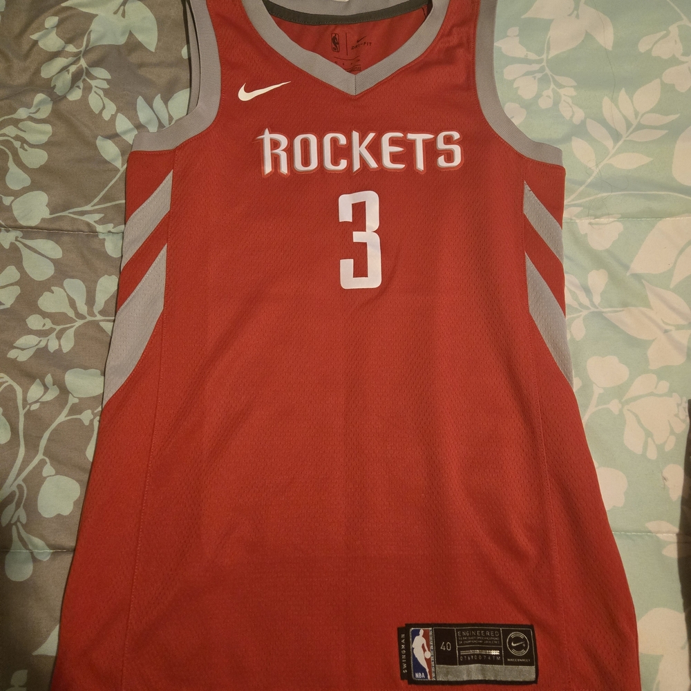 Nike Red and Gray Rockets Jersey